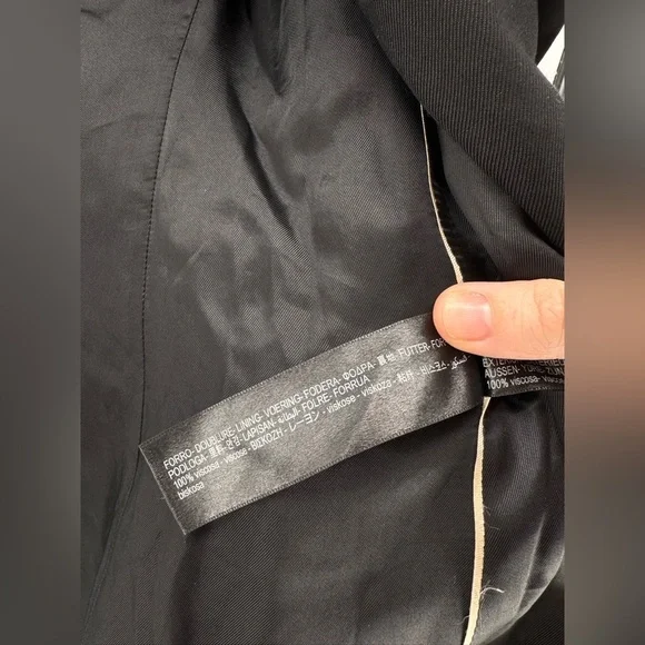 Massimo Dutti Womens Blazer Size 4 Black Double Breasted Career Office Jacket - Picture 11 of 12